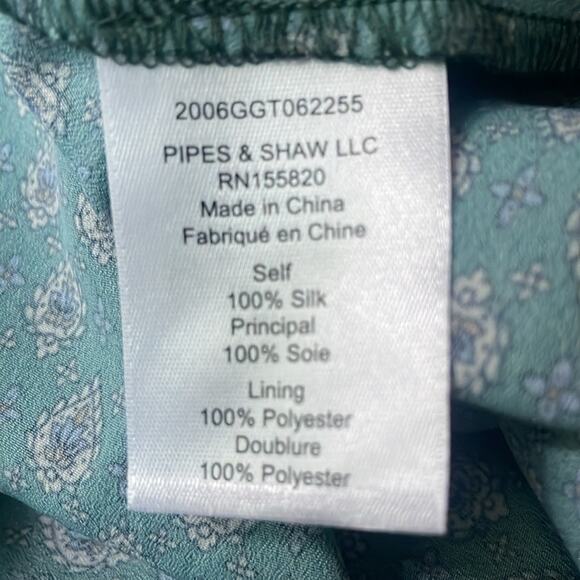 Veronica Beard Mariposa Silk Midi Dress Seagrass Green Multi - Picture 13 of 16